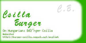 csilla burger business card